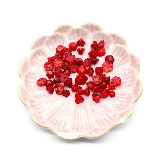 Natural Coral Beads, Flower, Carved, random style & DIY & 3D effect, red, 9-10mm, Sold By PC