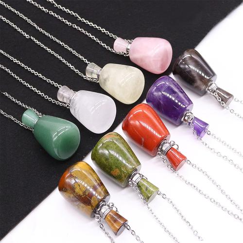 Collar de piedras preciosas joyas, Piedra natural, puede abrir y poner en algo & diferentes materiales para la opción & unisexo, 20x38mm, longitud:aproximado 41-50 cm, Vendido por UD