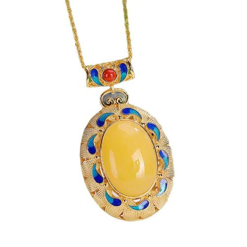 Brass Necklace, with Resin, with 5cm extender chain, plated, fashion jewelry & for woman, Length:Approx 45 cm, Sold By PC