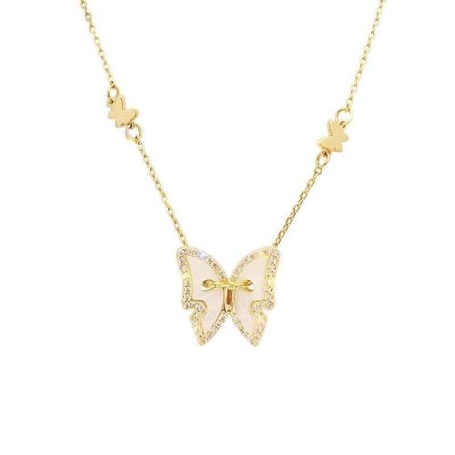 Brass Necklace, with Cubic Zirconia & Resin, with 5cm extender chain, plated, fashion jewelry & for woman, Length:Approx 40 cm, Sold By PC
