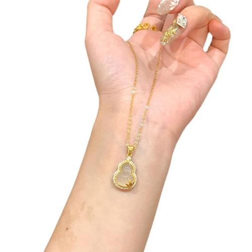 Brass Necklace, with Cubic Zirconia & Resin, with 5cm extender chain, plated, fashion jewelry & for woman, Length:Approx 40 cm, Sold By PC