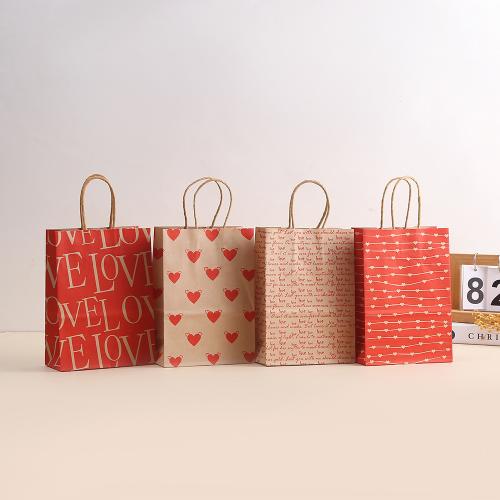 Christmas Gift Bag, Kraft, printing, different size for choice, more colors for choice, Sold By PC