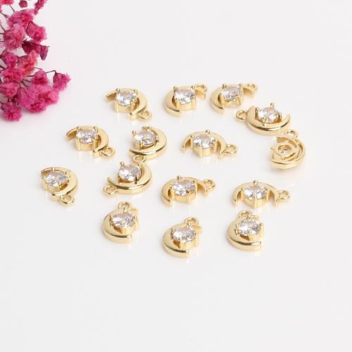 Цирконий Micro Pave латунь подвеска, Латунь, 14K плакирование железом, DIY & разные стили для выбора & инкрустированное микро кубического циркония, продается PC