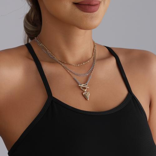 Tibetan Style Jewelry Necklace, gold color plated, fashion jewelry & multilayer, more colors for choice, Sold By PC