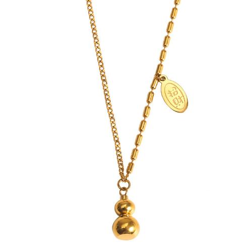Titanium Steel Necklace, 18K gold plated, fashion jewelry & for woman, Length:Approx 41-50 cm, Sold By PC