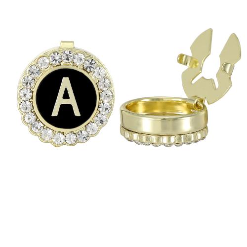 Cufflinks, Tibetan Style, Round, gold color plated, for man & enamel & with rhinestone, Sold By Pair