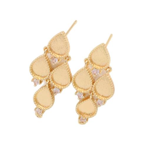 Composant pendente en laiton pour boucle d'oreille, avec zircon cubique, Placage, DIY & styles différents pour le choix, Vendu par paire