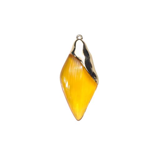 Resin Tibetan Style Pendants, with Resin, Rhombus, gold color plated, DIY, two different colored, 22.44x7.65x50.58mm, Sold By PC