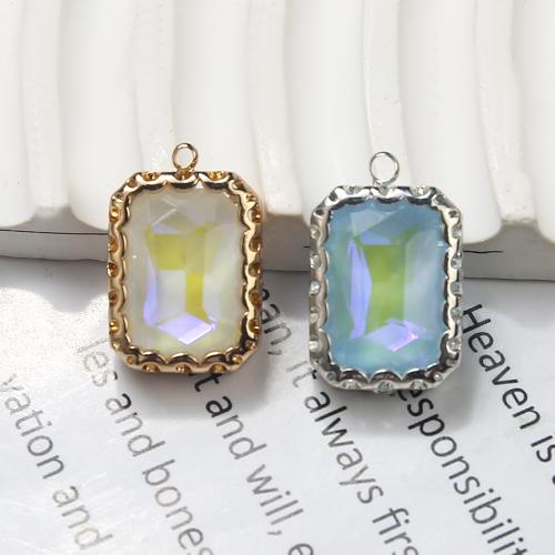 Resin Tibetan Style Pendants, with Resin, Square, plated, DIY, more colors for choice, 15.90x6.13x23.93mm, Sold By PC