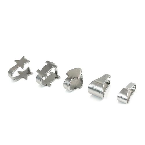 Stainless Steel Pinch Bail, 304 Stainless Steel, silver color plated, DIY, silver color, 100PCs/Bag, Sold By Bag