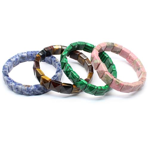 Gemstone Bracelets, fashion jewelry, more colors for choice, 12x12mm, Sold By PC