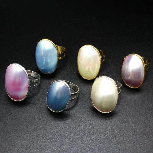 Anillo de Aleación de Zinc, con Perla Mabe, Joyería, más colores para la opción, 19x29mm, Vendido por UD