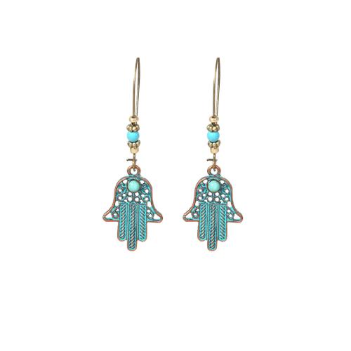 Tibetan Style Drop Earring, with turquoise, plated, Bohemian style & different styles for choice & for woman, earring length 40-80mm, Sold By Pair