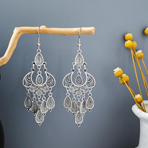 Zinklegierung Tropfen Ohrring, mit Türkis, plattiert, Folk-Stil & verschiedene Stile für Wahl & für Frau, earring length 60-80mm, verkauft von Paar