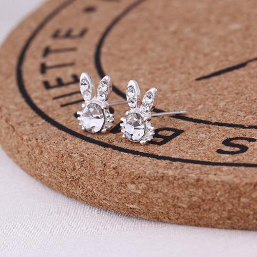 Tibetan Style Stud Earring, with Plastic Pearl, plated, different styles for choice & for woman & with rhinestone, 15mm, Sold By Pair