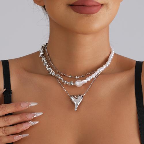 Tibetan Style Jewelry Necklace, gold color plated, fashion jewelry, silver color, Sold By PC