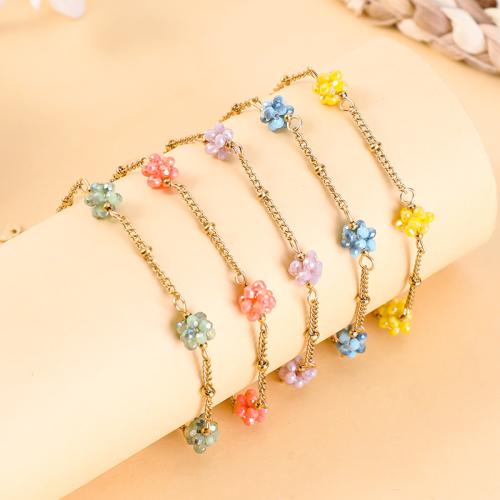 Stainless Steel Jewelry Bracelet, 304 Stainless Steel, with Crystal, gold color plated, fashion jewelry, more colors for choice, Sold By PC