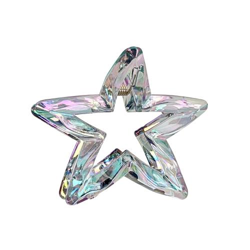 Hair Claw Clips, Plastic, Star, stoving varnish, for woman & hollow, more colors for choice, Sold By PC