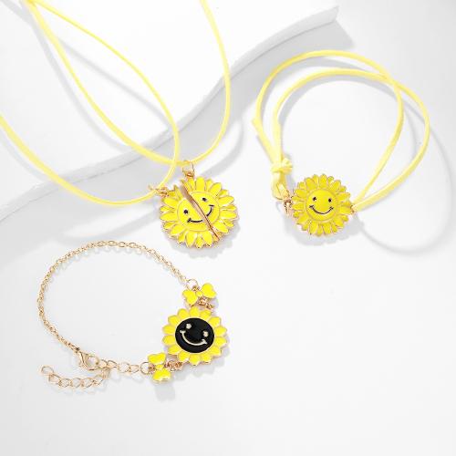 Tibetan Style Jewelry Sets, with Cloth, plated, Girl & different styles for choice & enamel, golden, Sold By PC