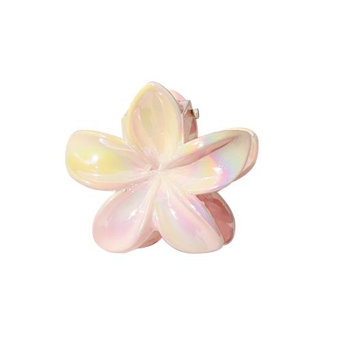 Hair Claw Clips, Plastic, Flower, plated, gradient color & for woman, more colors for choice, Sold By PC