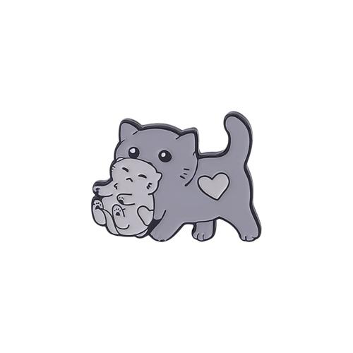 Enamel Brooch, Tibetan Style, Cat, Unisex, black, Sold By PC