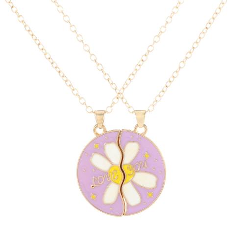 Collier de bijoux en alliage de zinc, Placage, 2 pièces & unisexe & émail, doré, Vendu par fixé