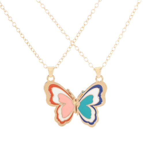 Collier de bijoux en alliage de zinc, Placage, 2 pièces & unisexe & émail, doré, Vendu par fixé