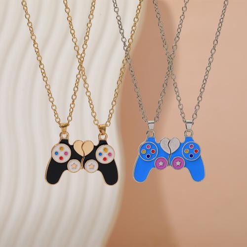 Tibetan Style Jewelry Necklace, plated, 2 pieces & Unisex & enamel, more colors for choice, Sold By Set
