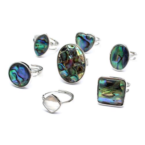 Anillos de Nácar, Nácar de Abulón, con acero inoxidable 304, Joyería, más colores para la opción, Vendido por UD