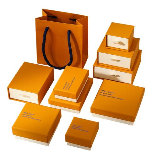 Jewelry Gift Box, Cardboard, different size for choice & different styles for choice, yellow, Sold By PC