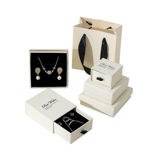 Jewelry Gift Box, Cardboard, with Sponge, different size for choice & different styles for choice, white, Sold By PC