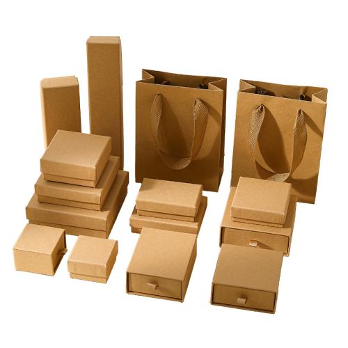 Jewelry Gift Box, Cardboard, with Sponge, different size for choice & different styles for choice, brown, Sold By PC