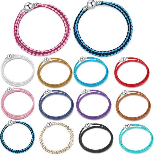 PU Leather Cord Bracelets, with Tibetan Style, plated, Double Layer & different size for choice & for woman, more colors for choice, Sold By PC