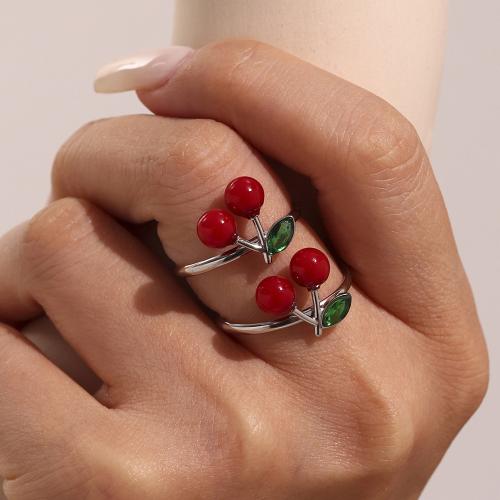 Rhinestone Stainless Steel Finger Ring, 304 Stainless Steel, with Resin, gold color plated, fashion jewelry & with rhinestone, more colors for choice, Sold By PC