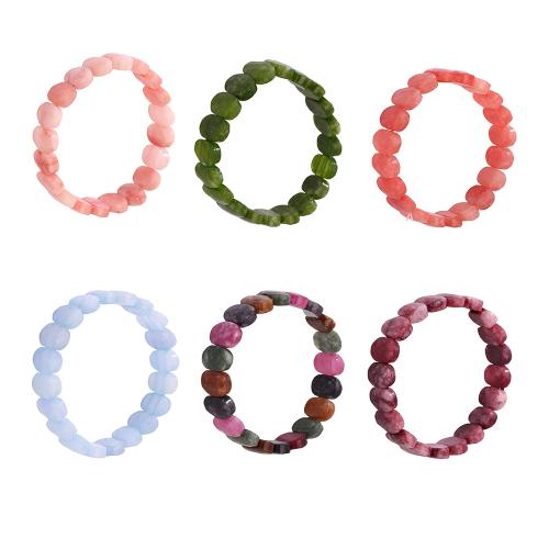Gemstone Bracelets, Natural Stone, gold color plated, fashion jewelry, more colors for choice, Sold By PC