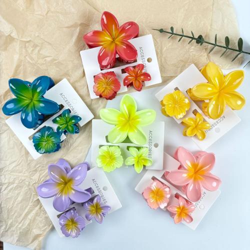 Hair Claw Clips, Plastic, fashion jewelry, more colors for choice, Sold By Set