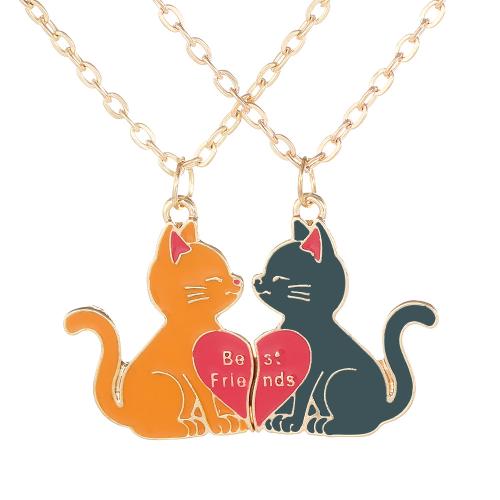 Tibetan Style Jewelry Necklace, plated, 2 pieces & Unisex & enamel, golden, Sold By Set