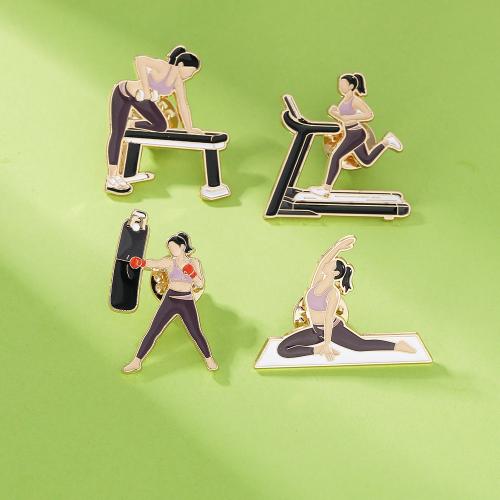 Enamel Brooch, Tibetan Style, plated, Unisex & different styles for choice, golden, Sold By PC