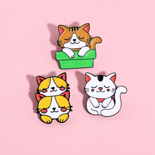 Enamel Brooch, Tibetan Style, Cat, Unisex & different styles for choice, black, Sold By PC