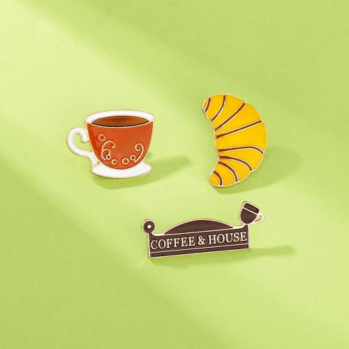 Enamel Brooch, Tibetan Style, plated, Unisex & different styles for choice, golden, Hole:Approx 5mm, Sold By PC