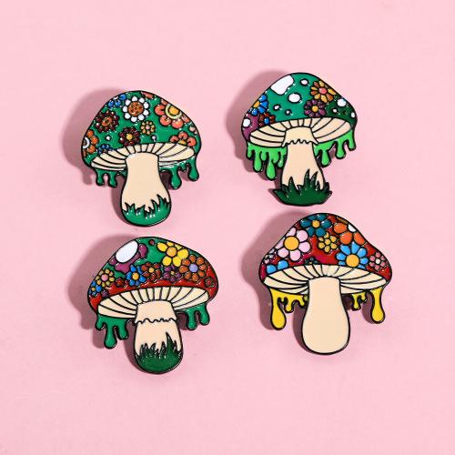 Enamel Brooch, Tibetan Style, mushroom, Unisex & different designs for choice, black, Sold By PC