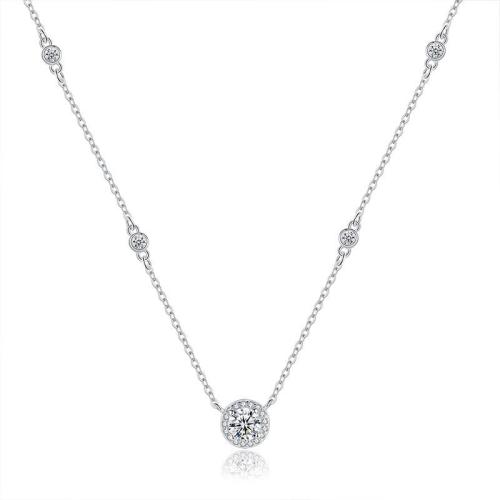 Cubic Zircon Micro Pave Brass Necklace, plated, fashion jewelry & micro pave cubic zirconia, mixed colors, nickel, lead & cadmium free, 40+5cm, Sold By PC