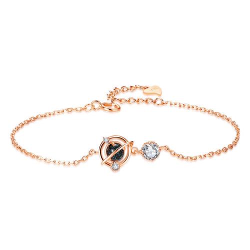 Cubic Zirconia Micro Pave Brass Bracelet, plated, fashion jewelry & micro pave cubic zirconia, more colors for choice, 15.5+3cm, Sold By PC