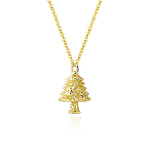 Christmas Necklaces, Brass, Christmas Tree, plated, fashion jewelry, golden, 40+5cm, Length:Approx 40 cm, Sold By PC