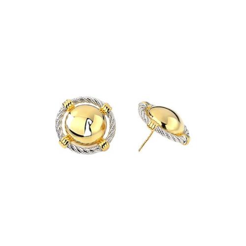 Brass Stud Earring,  , plated, fashion jewelry, nickel, lead & cadmium free, 14mm, Sold By PC