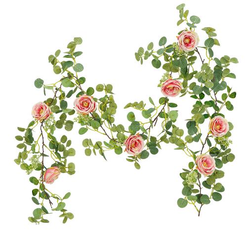 Plastic Artificial Plant, with Silk Flower, different styles for choice, 2000mm, Sold By PC