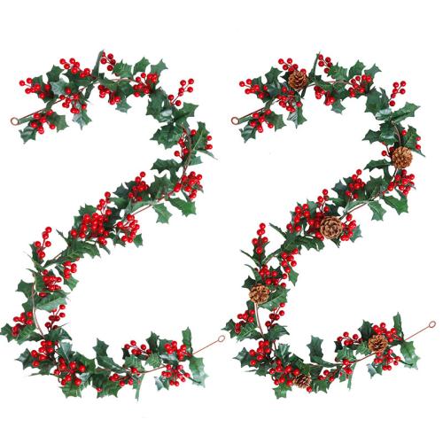 Plastic Christmas Rattan, with Silk Flower, different styles for choice, Sold By PC