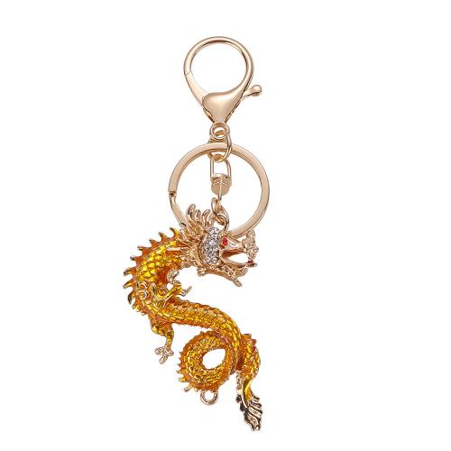 Bag Purse Charms Keyrings Keychains, Tibetan Style, Dragon, plated, enamel & with rhinestone, more colors for choice, Sold By PC