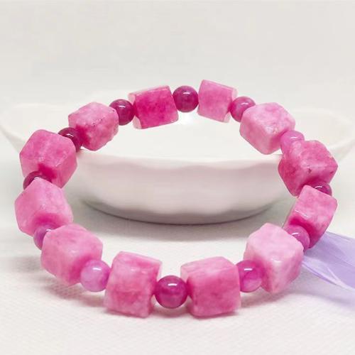 Gemstone Bracelet, Square, different materials for choice & Unisex, 11mm, 21PCs/Strand, Sold By Strand