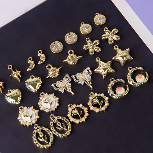 Tibetan Style Pendants, with Plastic Pearl, gold color plated, DIY & different styles for choice & enamel & with rhinestone, Sold By PC